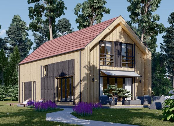 Holzhaus INGRID (PREMIUM Isoliert, 66 mm + Holzverschalung), 120 m² avp.ui.product_images.thumbnail 1