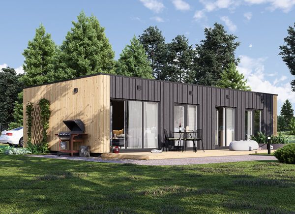 Holzhaus BELLA 2 (Isoliert, 44 mm + Holzverschalung), 60 m² avp.ui.product_images.thumbnail 1