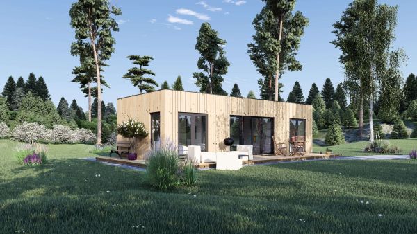 Holzhaus PREMIUM (Isoliert - RClass, 66 mm + Holzverschalung), 41 m² avp.ui.product_images.thumbnail 1