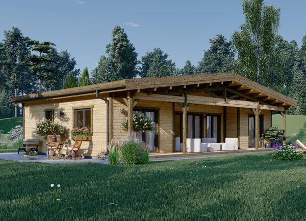 Holzhaus RIVIERA (PREMIUM Isoliert, 66 mm + Holzverschalung), 88 m² avp.ui.product_images.thumbnail 1