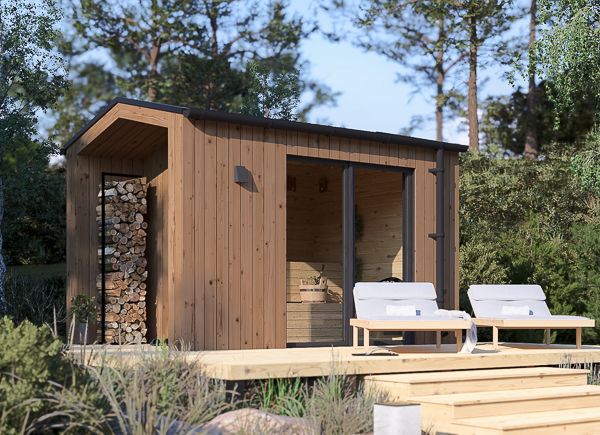 Gartensauna SERENE 1 (34 mm + Holzverschalung), 3.3x2.5 m, 4.95 m² avp.ui.product_images.thumbnail 1