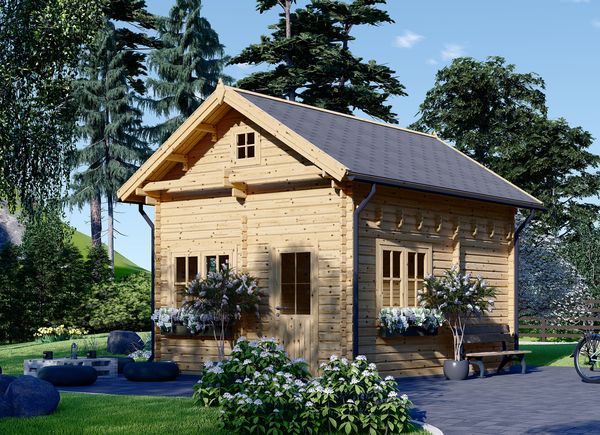 Kleines Holzhaus AVIGNON (44 mm), 20 m² + 16 m² Schlafboden avp.ui.product_images.thumbnail 1