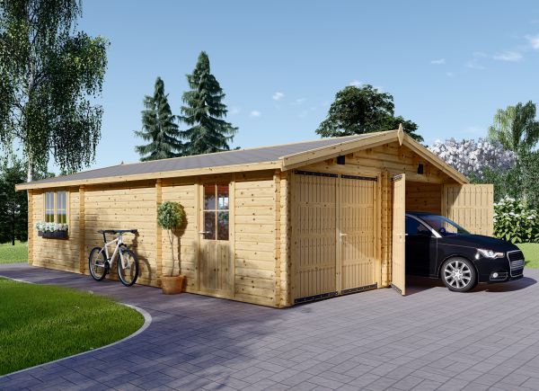 Doppelgarage aus Holz CLASSIC DUO (44 mm), 6x8 m, 48 m² avp.ui.product_images.thumbnail 1