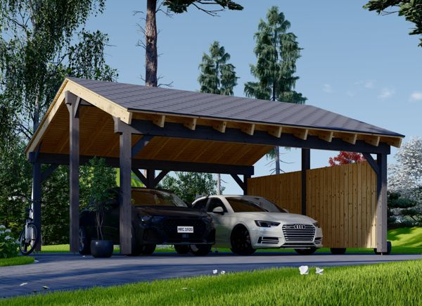 Carport aus Holz Mit Seitenwand LUNA DUO, 6x6 m avp.ui.product_images.thumbnail 1