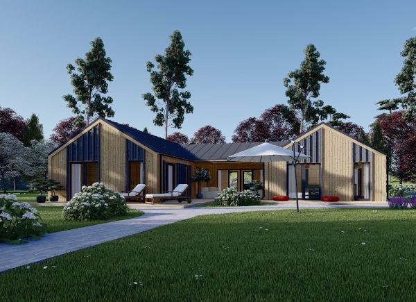 Holzhaus SCARLET (Isoliert, 44 mm + Holzverschalung), 139 m² avp.ui.product_images.thumbnail 1