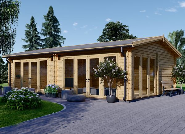 Kleines Holzhaus MARINA (44 mm), 8x6 m, 48 m² avp.ui.product_images.thumbnail 1
