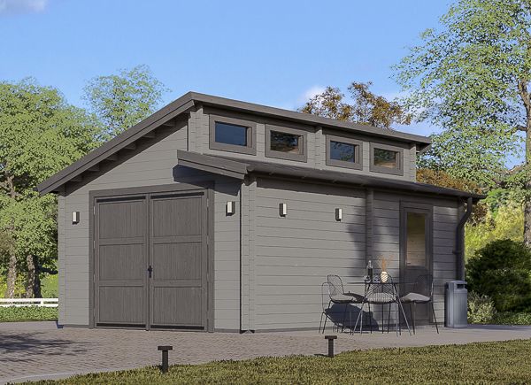 Holzgarage TWIN (44 mm), 4x6 m, 24 m² avp.ui.product_images.thumbnail 1