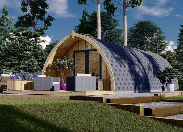 Kleines Holzhaus BRETA mit einem Doppelzimmer (44 mm), 4x8 m, 32 m² avp.ui.product_images.thumbnail 1
