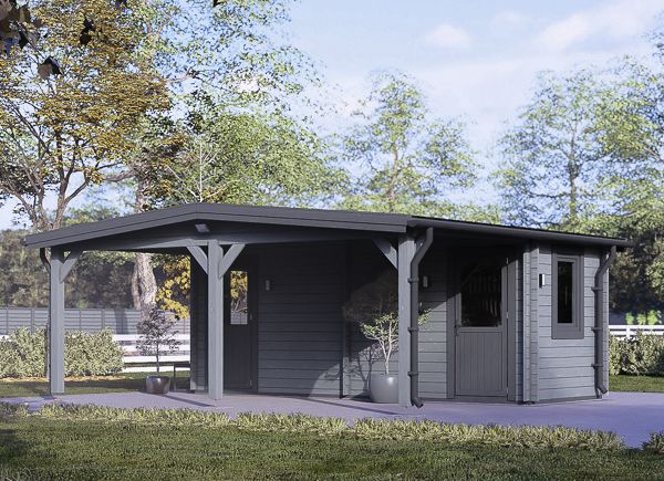 Carport aus Holz CLASSIC 3x6 m mit Schuppen, 2x6 m (44 mm) avp.ui.product_images.thumbnail 1