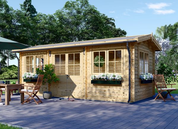 Gartenhaus aus Holz OAK (Isoliert, 34+34 mm), 6x3 m, 18 m² avp.ui.product_images.thumbnail 1