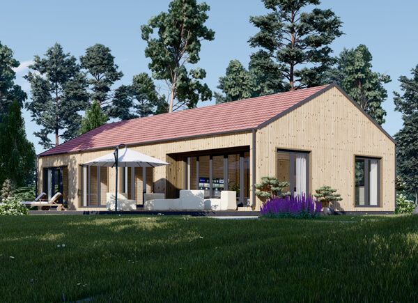 Holzhaus ELIZA (PREMIUM Isoliert, 66 mm + Holzverschalung), 112 m² avp.ui.product_images.thumbnail 1