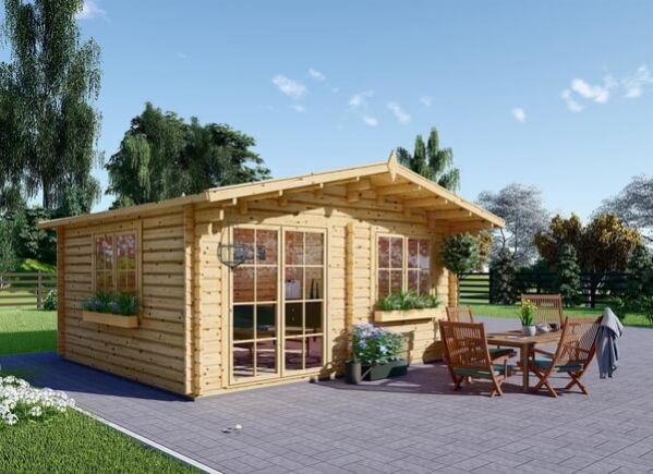 Gartenhaus aus Holz WISSOUS (Isoliert, 44+44 mm), 5x3 m, 15 m² avp.ui.product_images.thumbnail 1