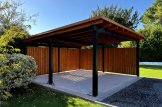 Carport aus Holz mit Seitenwand LUNA DUO F, 6x6 m customer 2
