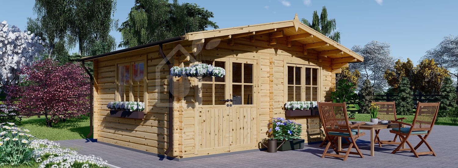 Gartenhaus aus Holz LILLE (34 mm), 4x3 m, 12 m² visualization 1