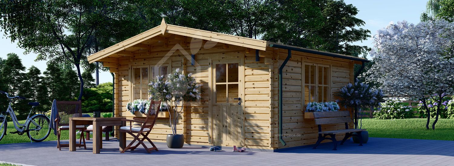 Gartenhaus aus Holz DREUX (66 mm), 5x4 m, 20 m² visualization 1