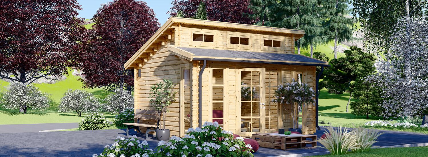 Gartenhaus aus Holz ALABAMA (44 mm), 4,5x4,5 m, 20 m² visualization 1