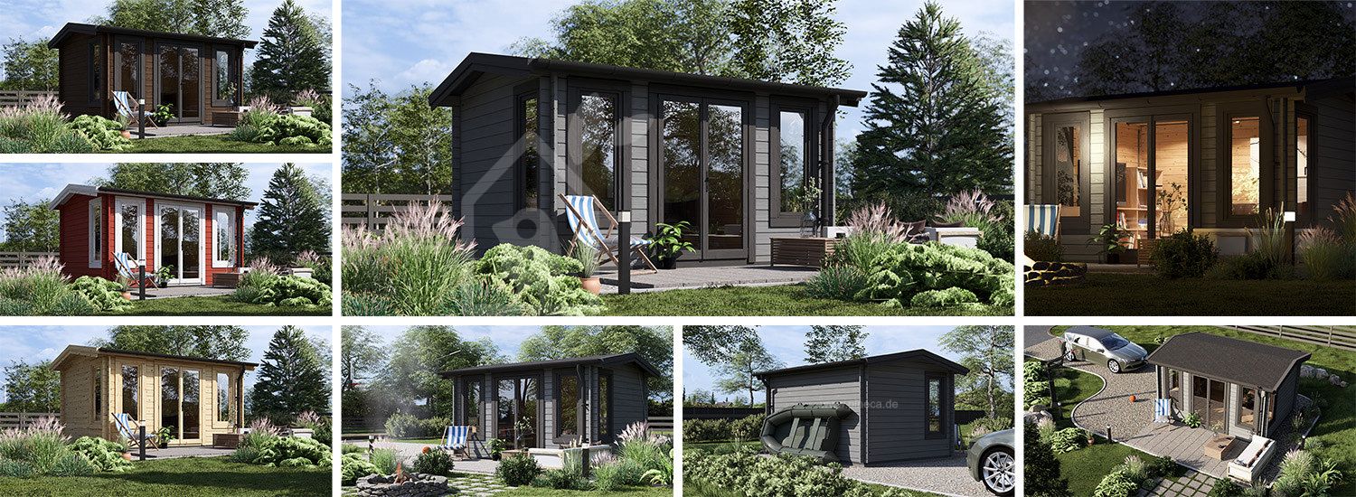 Gartenhaus aus Holz POOLHOUSE (44 mm), 4x3 m, 12 m² visualization 1