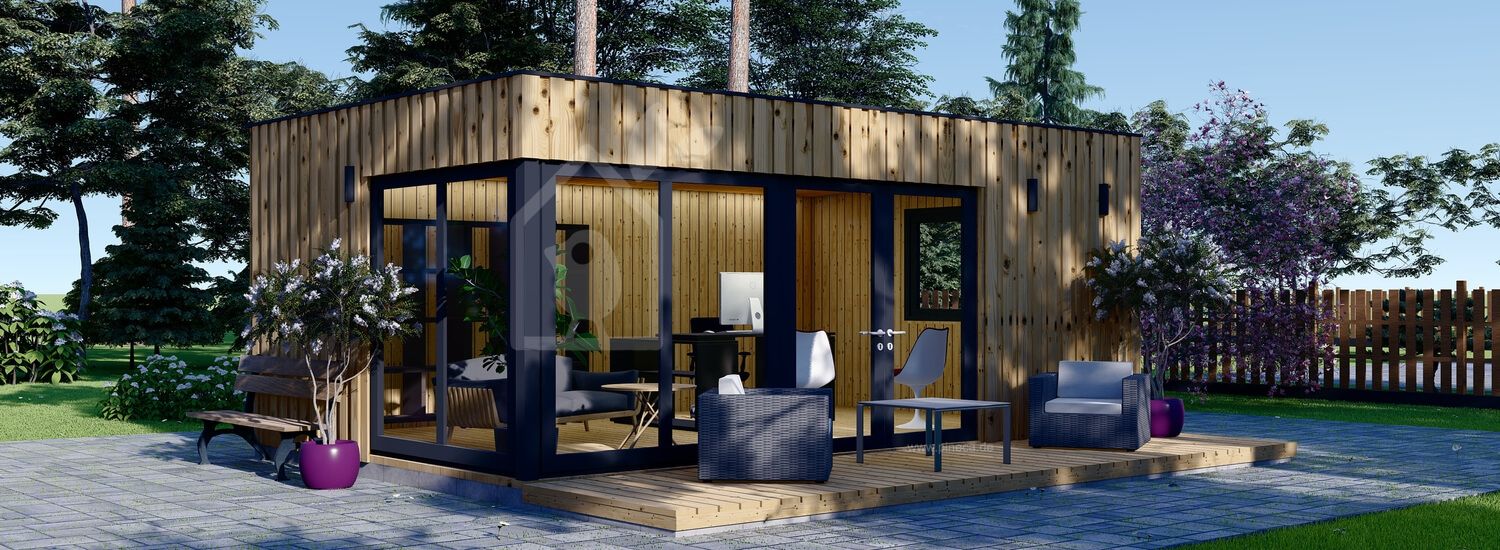 Gartenhaus aus Holz PREMIUM (Isoliert, SIPS), 6x4 m, 24 m² visualization 1