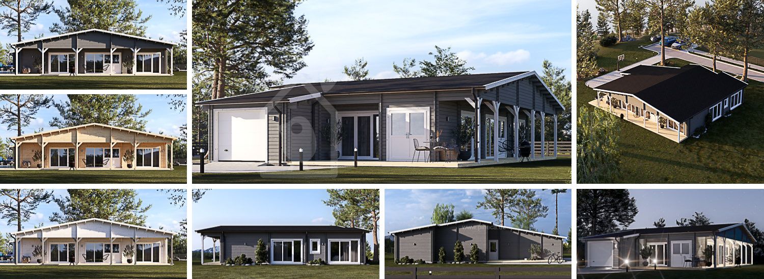 Holzhaus RIVIERA S (44+44 mm), 130 m² visualization 1