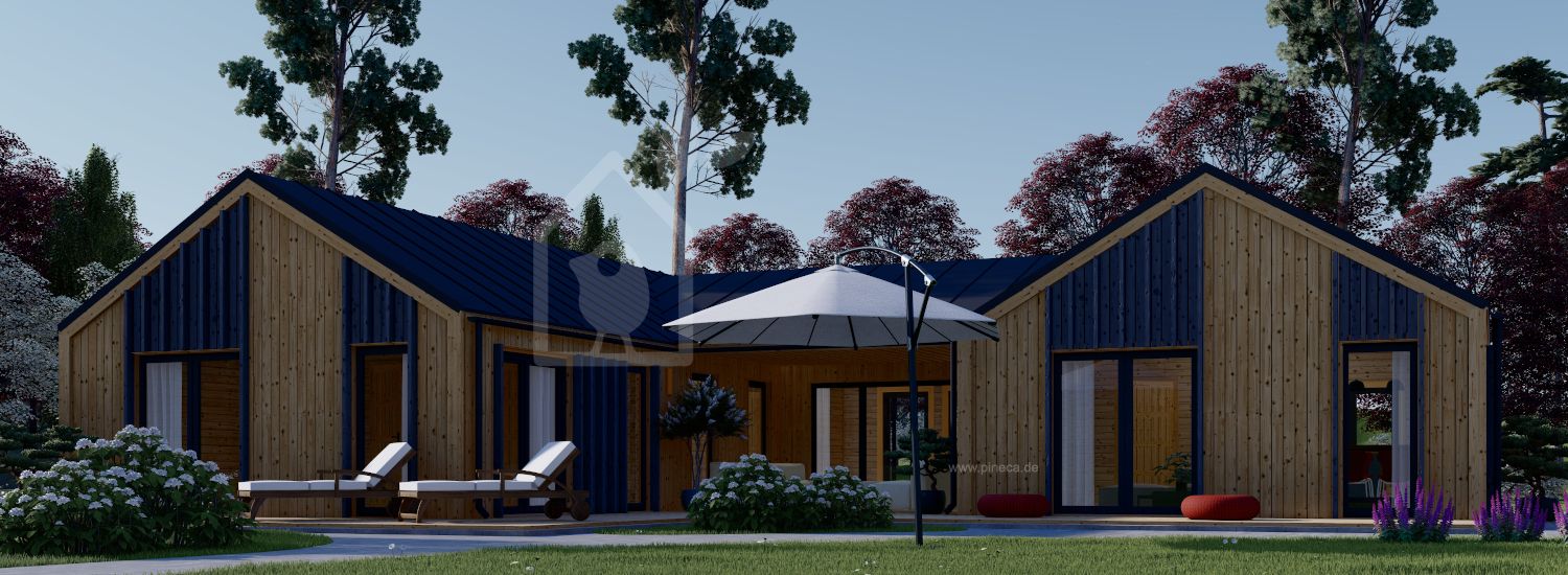Holzhaus SCARLET S (44 mm + Holzverschalung), 139 m² visualization 1