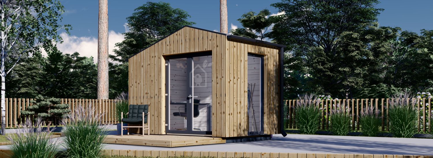 Gartenhaus aus Holz TONIA (Isoliert, 34 mm + Holzverschalung), 3x2 m, 6 m² visualization 1