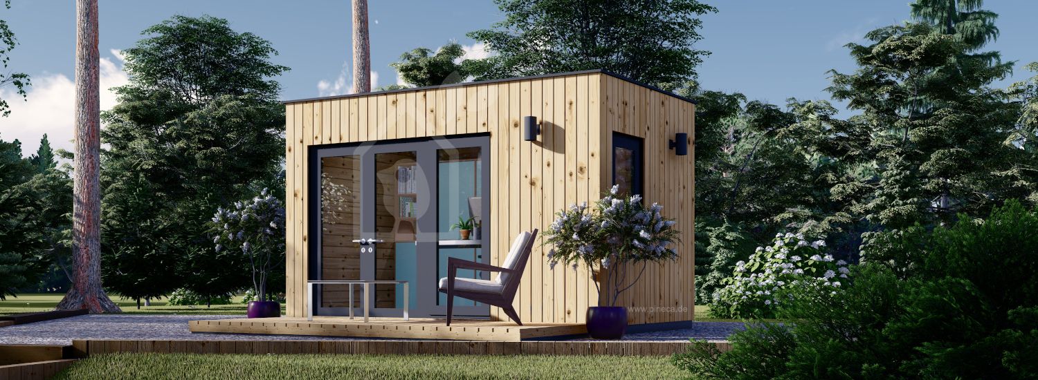 Gartenhaus aus Holz PREMIUM (Extra Isoliert, 34 mm + Holzverschalung), 4,1x2,4 m, 10 m² visualization 1