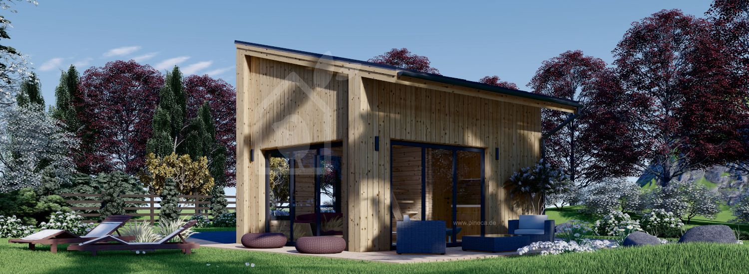 Kleines Holzhaus SOPHIA (Isoliert, 34 mm + Holzverschalung), 20 m² visualization 1