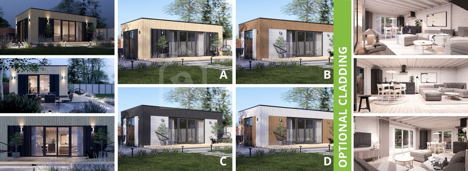 Gartenhaus aus Holz PREMIUM (34 mm + Holzverschalung), 7x4 m, 25 m² visualization 1