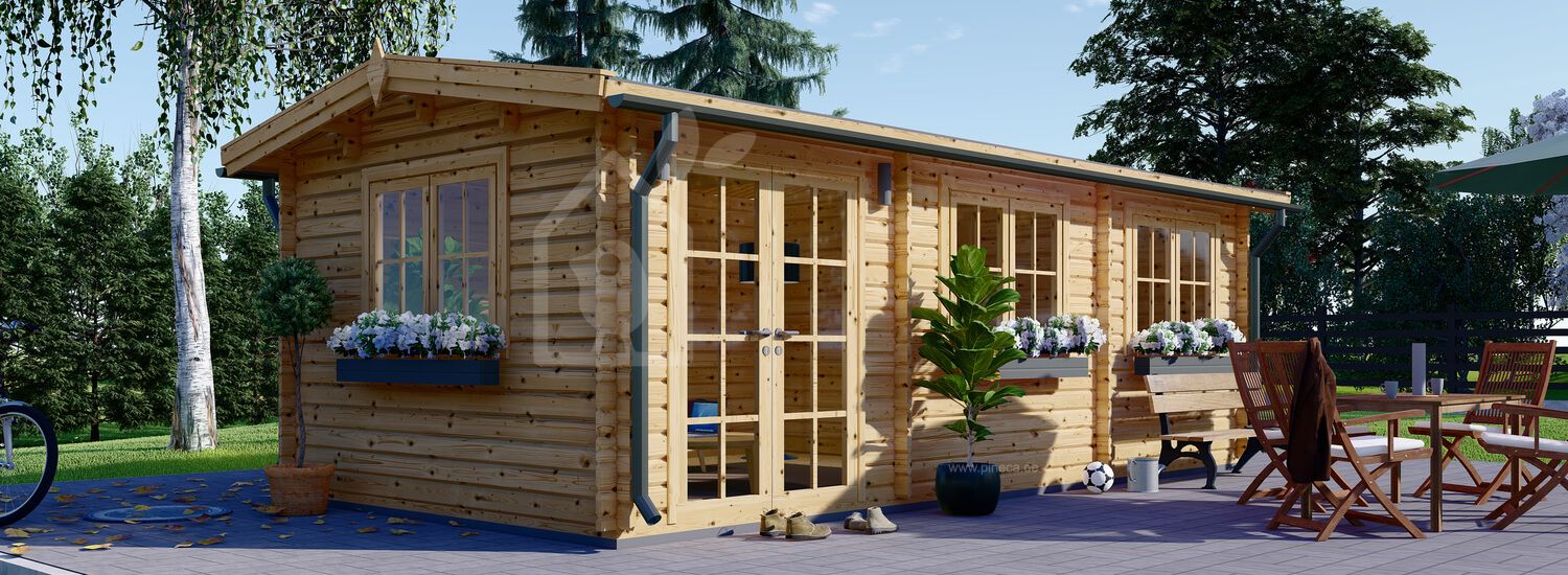Gartenhaus aus Holz NORA (34 mm), 7x3,5 m, 24 m² visualization 1