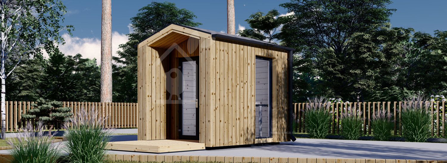 Gartenhaus aus Holz  PIA (Isoliert, 34 mm + Holzverschalung), 2x2 m, 4 m² visualization 1