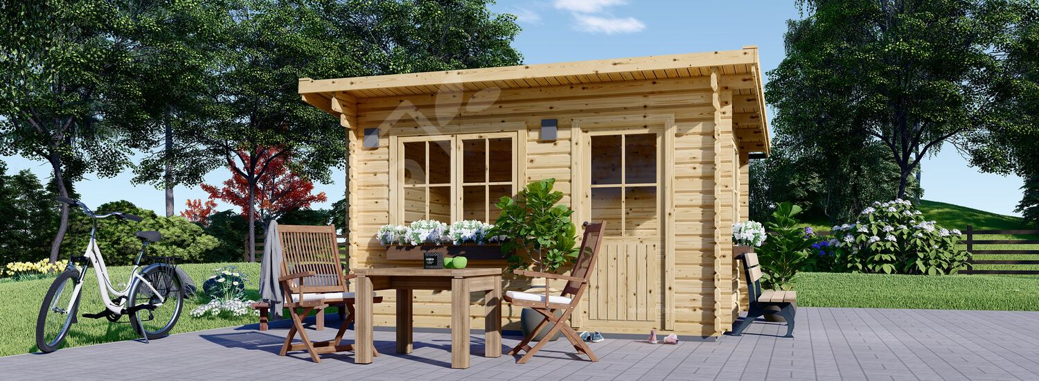 Gartenhaus aus Holz DREUX F (44 mm), 4x3 m, 12 m² visualization 1