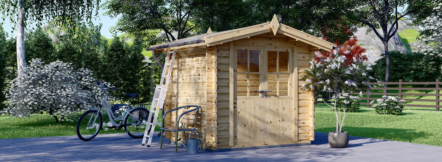 Gartenhaus aus Holz NANO (28 mm), 2,5x2 m, 5 m² visualization 1
