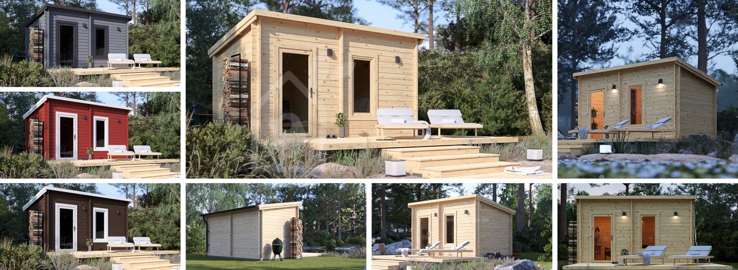 Gartensauna VIGOR (44 mm), 4.5x2.5 m, 4.9 m² visualization 1