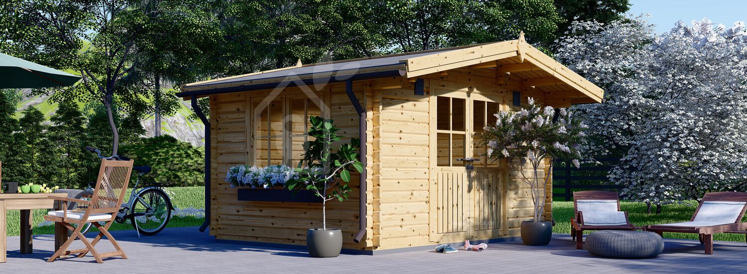 Gartenhaus aus Holz RENNES (34 mm), 4x3 m, 12 m² visualization 1