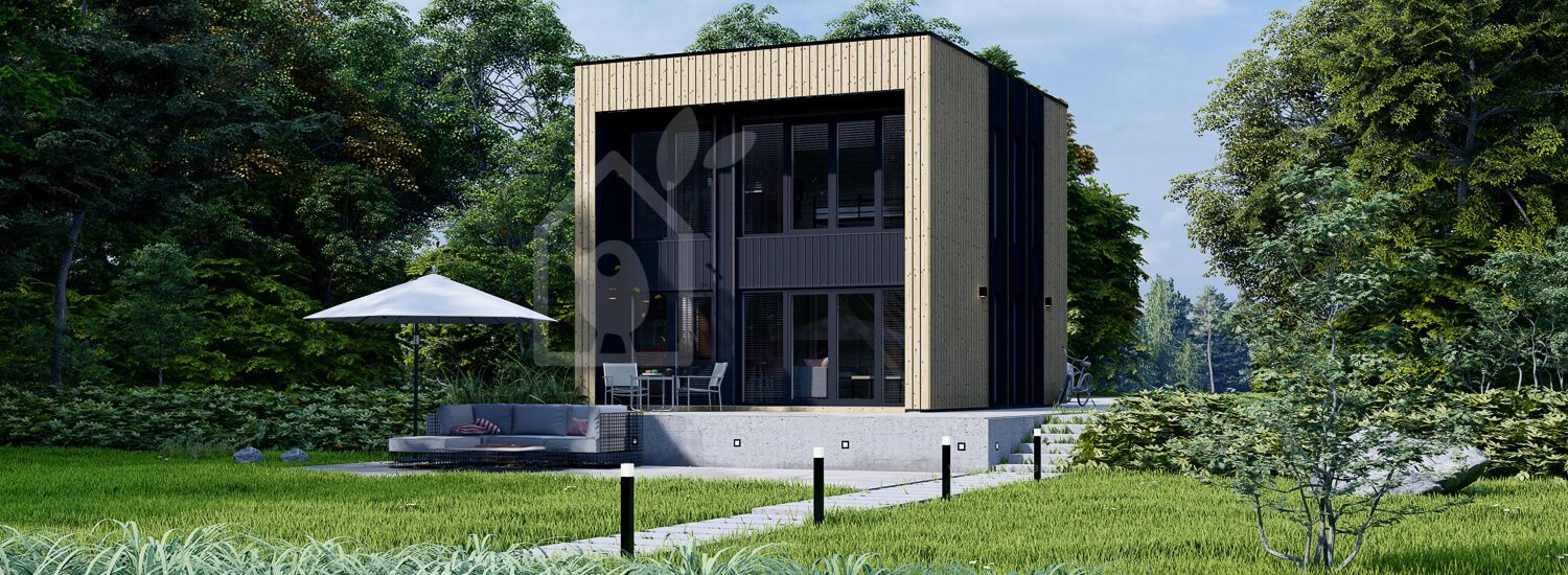 Holzhaus KAYA 4 (Isoliert, 44 mm + Holzverschalung), 64 m² visualization 1