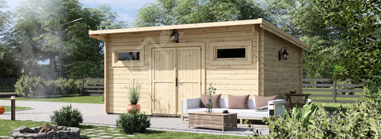 Gartenhaus aus Holz ESSEX S (44 mm), 5x4 m, 20 m² visualization 1
