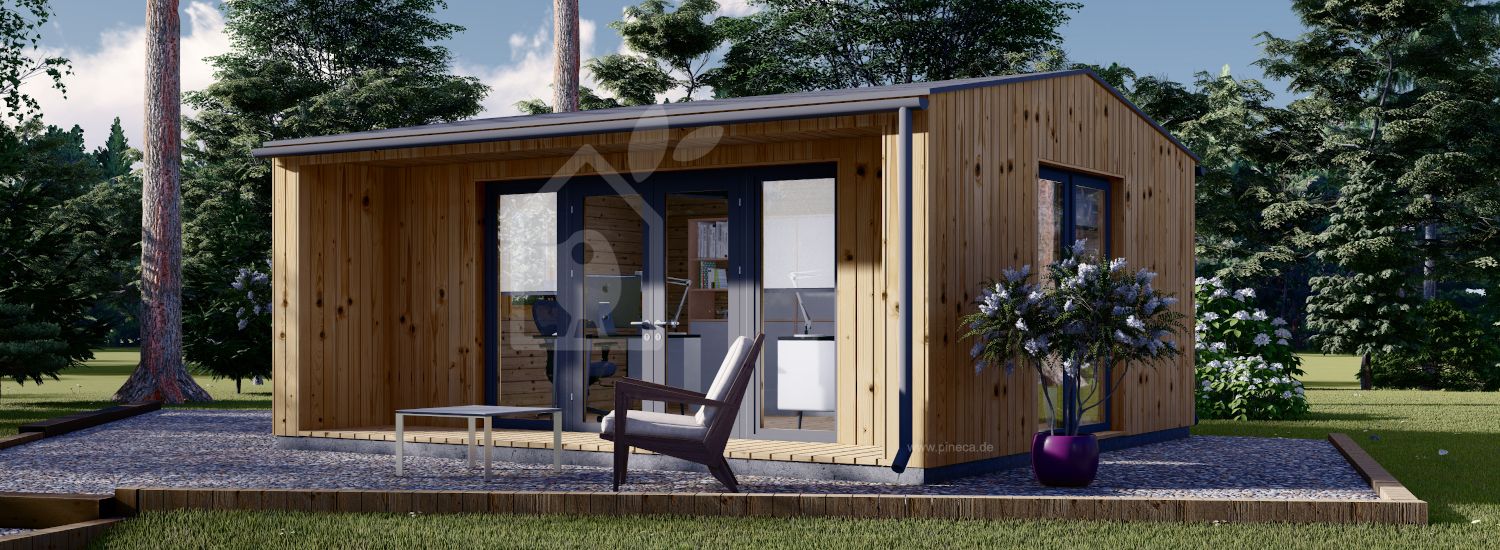 Gartenhaus aus Holz TINA (34 mm + Holzverschalung), 5,5x5 m, 22 m² visualization 1