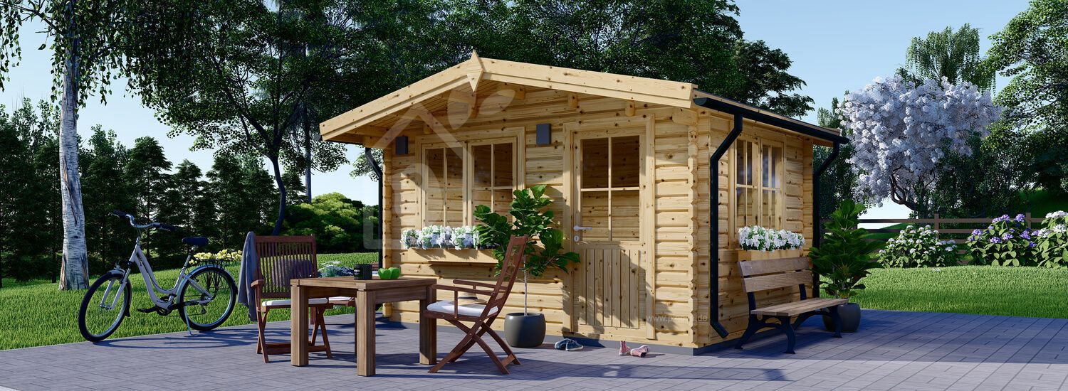 Gartenhaus aus Holz DREUX (44 mm), 4x4 m, 16 m² visualization 1
