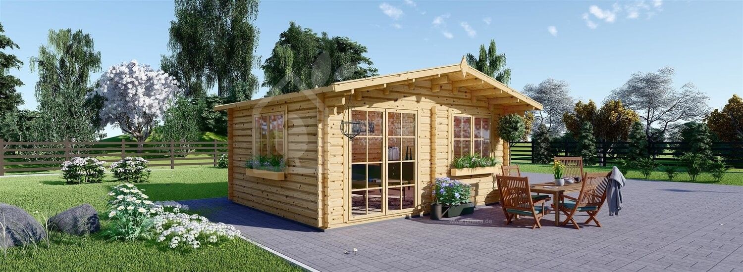 Gartenhaus aus Holz WISSOUS (44 mm), 5x6 m, 30 m² visualization 1