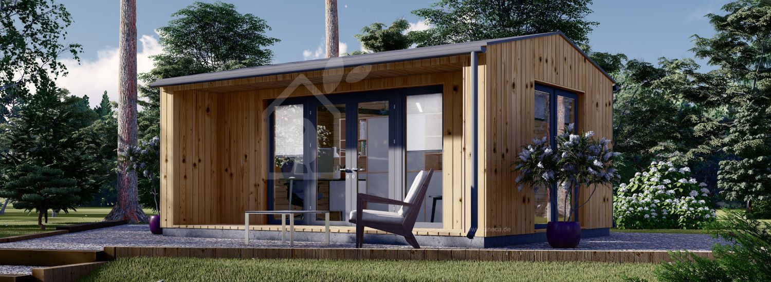 Gartenhaus aus Holz TINA (Isoliert, 34 mm + Holzverschalung), 5,5x4 m, 16,5 m² visualization 1