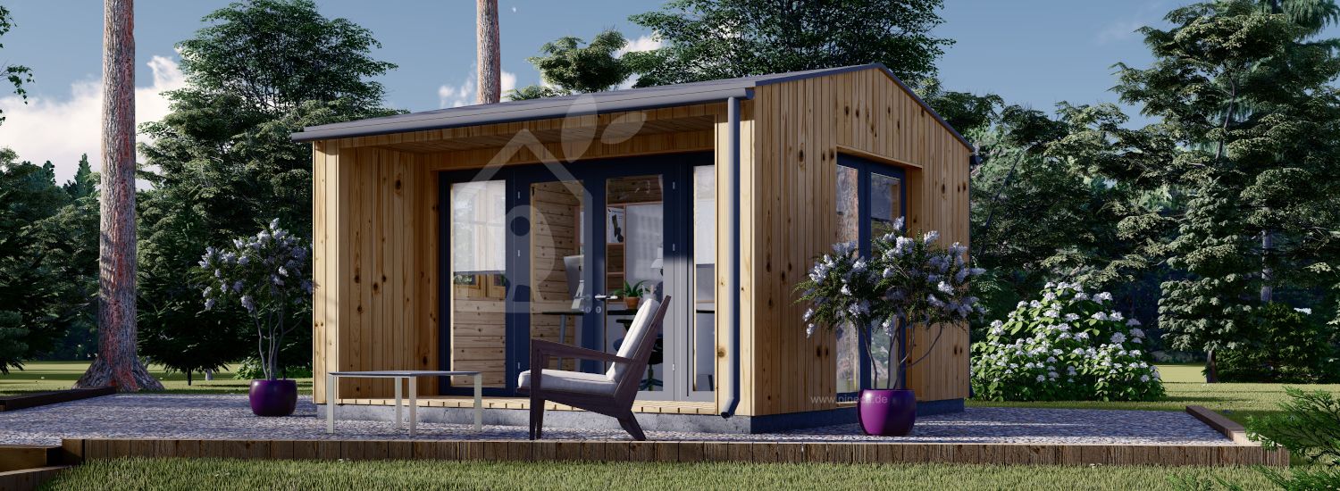 Gartenhaus aus Holz TINA (Isoliert, 34 mm + Holzverschalung), 4x4 m, 12 m² visualization 1