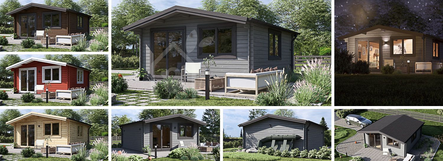 Gartenhaus aus Holz WISSOUS (44 mm), 5x5 m, 25 m² visualization 1