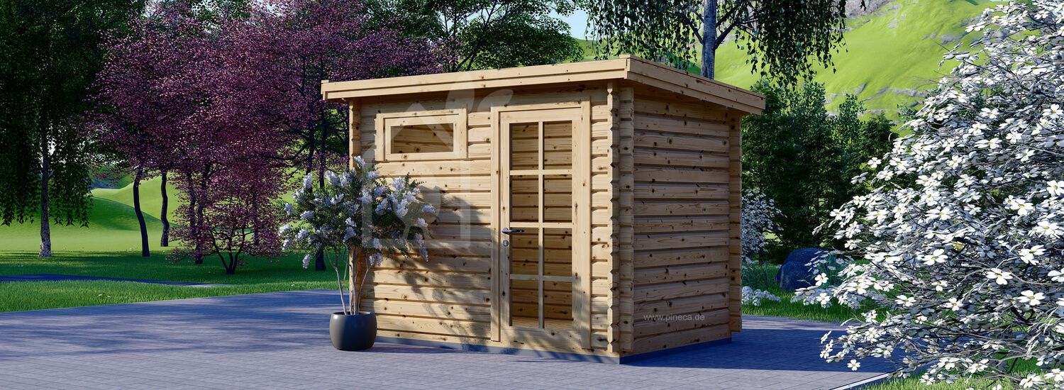 Gartenhaus aus Holz MODERN (28 mm), 3x2 m, 6 m² visualization 1