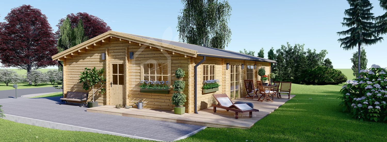 Holzhaus LIMOGES (Isoliert, 44+44 mm), 103 m² visualization 1
