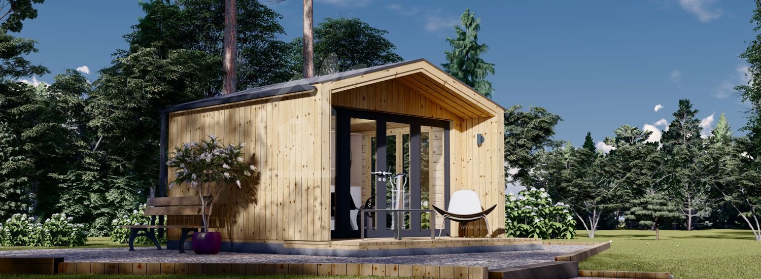 Gartenhaus aus Holz PIA (Isoliert, 34 mm + Holzverschalung), 4x3 m, 12 m² visualization 1