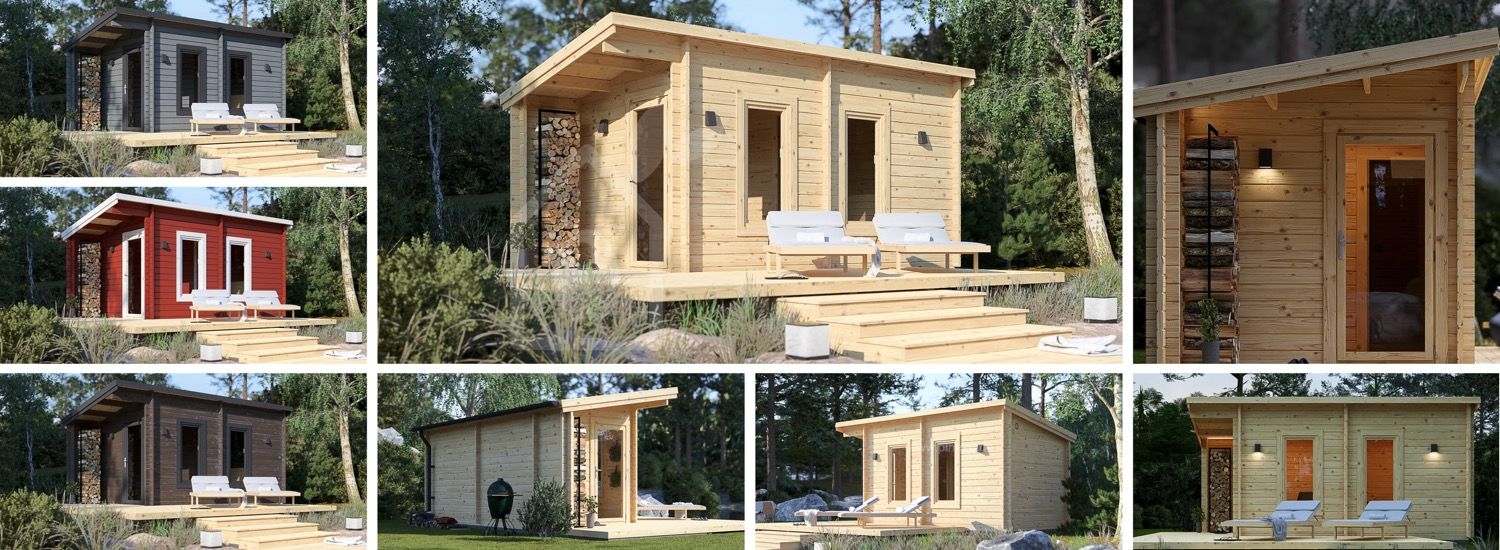 Gartensauna VIGOR (44 mm), 5.3x2.5 m, 4.9 m² visualization 1