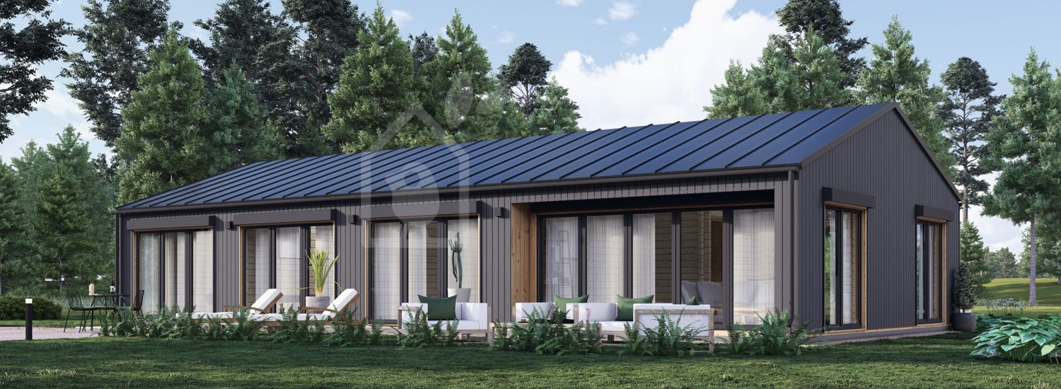 Holzhaus ELIZA S (44 mm + Holzverschalung), 130 m² visualization 1