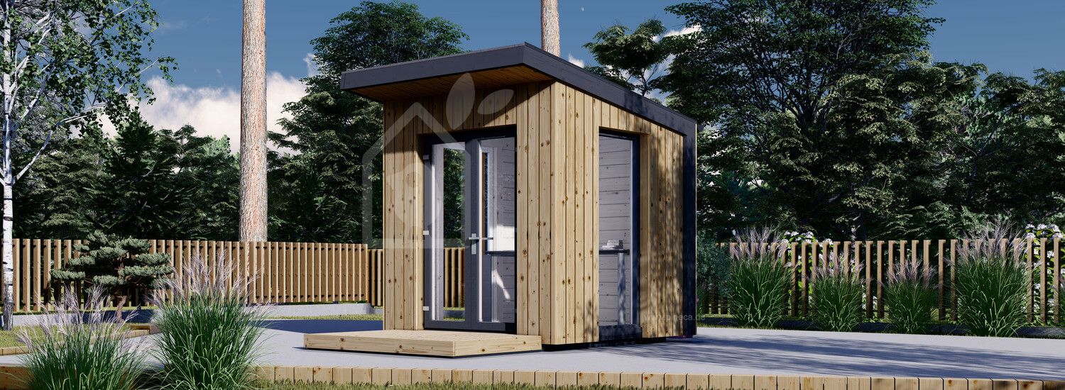Gartenhaus aus Holz EVELIN (Isoliert, 34 mm + Holzverschalung), 2x2 m, 4 m² visualization 1