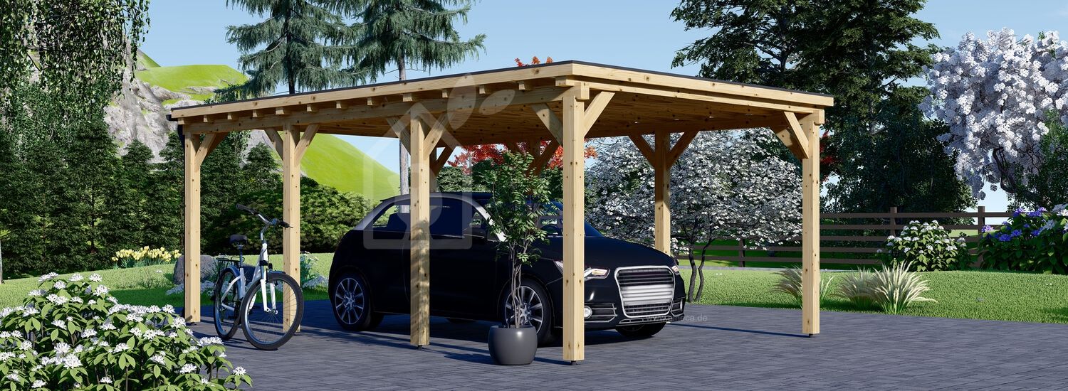 Carport aus Holz MODERN, 3x6 m, 18 m² visualization 1