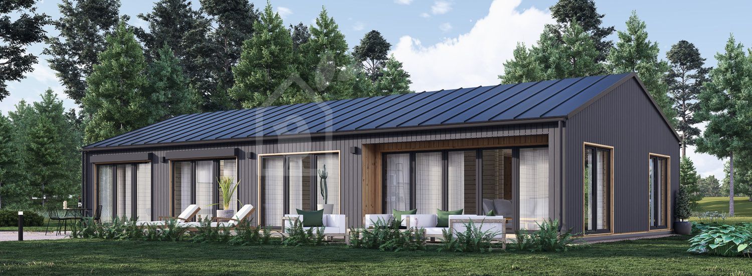 Holzhaus ELIZA S (44 mm + Holzverschalung), 130 m² visualization 1